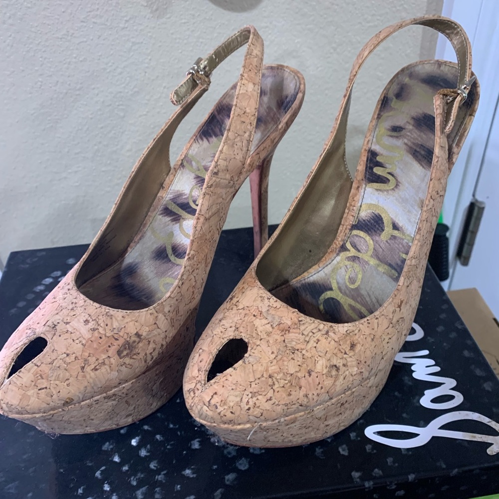 Novato natural cork Sam Edelman heels size 7.5